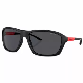 Arnette AN4329-275887 Ανδρικό Ορθογώνια Ηλιακά Γυαλιά, Ματ Μαύρος Σκελετός, Γκρι Φακοί, 63 mm