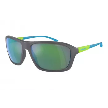ARNETTE AN4329-28538N unisex γυαλιά ηλίου, ορθογώνια, μαύρος ματ σκελετός, σκούροι γκρι φακοί, 63/17/130 mm
