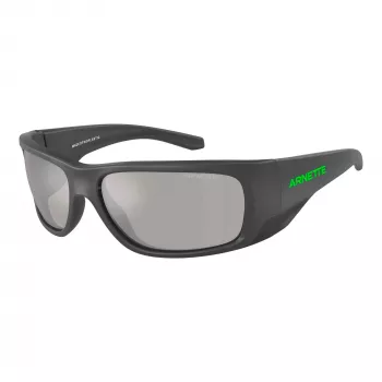 ARNETTE ανδρικό γυαλί ηλίου AN4345-28706G ορθογώνιο ματ μαύρος σκελετός γκρι καθρέφτης ασήμι φακός 62mm