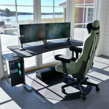 Arozzi Arena Large Gaming Desk – Forest Green (ρυθμιζόμενο ύψος, mouse pad μικροΐνας)