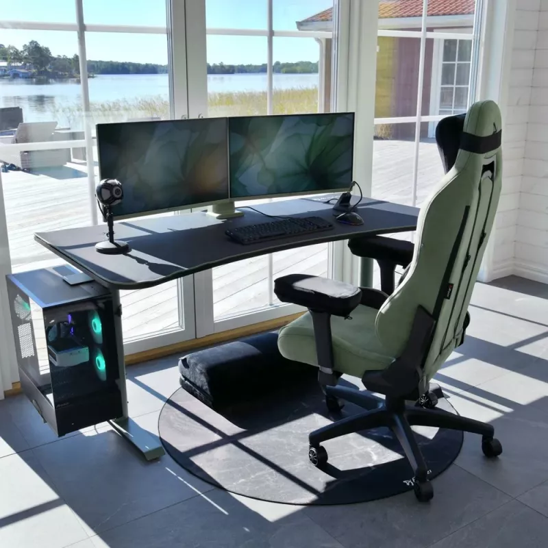 Arozzi Arena Large Gaming Desk – Forest Green (ρυθμιζόμενο ύψος, mouse pad μικροΐνας)
