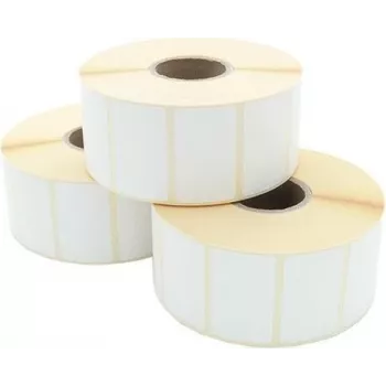 ARTDEV θερμική μεταφορά ετικέτα ρολό 50 x 25mm, 94mm AD, 40mm πυρήνας, 1500 ετικέτες/ρολό, λευκό χαρτί, μόνιμη κόλληση
