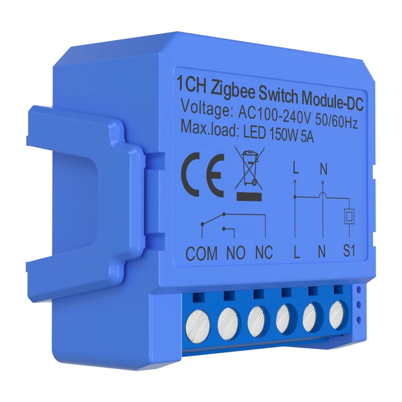 Avatto ZWSM16-DC-1 Smart ZigBee 3.0 Μονάδα Διακόπτη 1 Καναλιού με Ξηρή Επαφή Χωρίς Δυναμικό