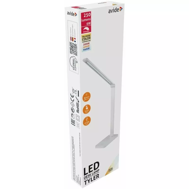 Avide LED Επιτραπέζιο φωτιστικό Tyler Λευκό 6W 250lm
