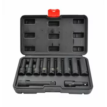 AWTOOLS Σετ καρυδάκια 1/2 ίντσες, βαθιά, 11 τεμ., 8-21 mm, Black Line