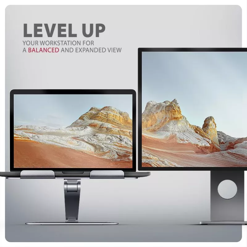 AXAGON STND-LQ Βάση Αλουμινίου για Laptop 10-16 ιντσών, Ασημί