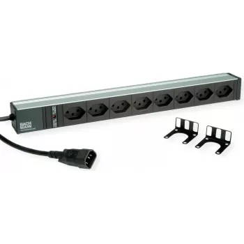 Bachmann 19 ιντσών 1U 8-θέσια C13 90° γωνιακή PDU με είσοδο C14, καλώδιο 2m (800.4023)
