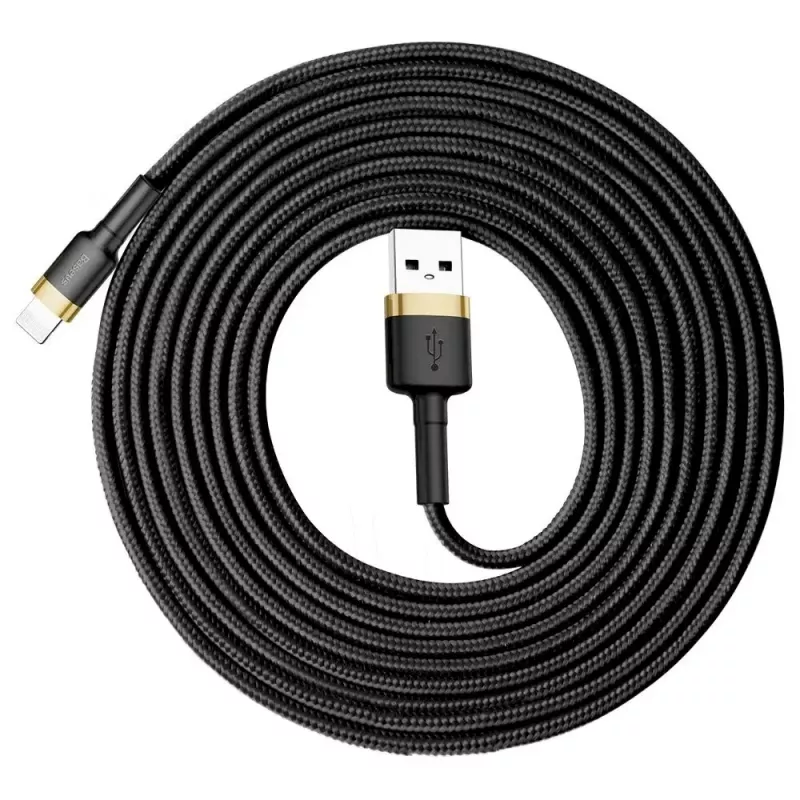 Baseus Καλώδιο Cafule Lightning 2A 3m Χρυσό/Μαύρο (CALKLF-RV1)