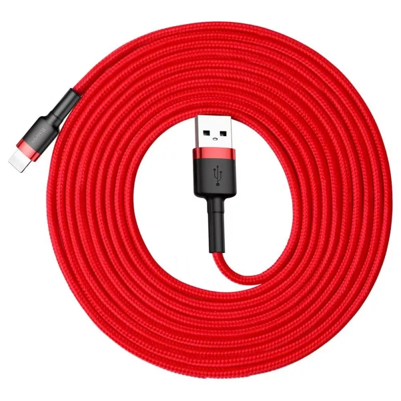 Baseus Καλώδιο Cafule Lightning 2A 3m Κόκκινο/Μαύρο (CALKLF-R09)