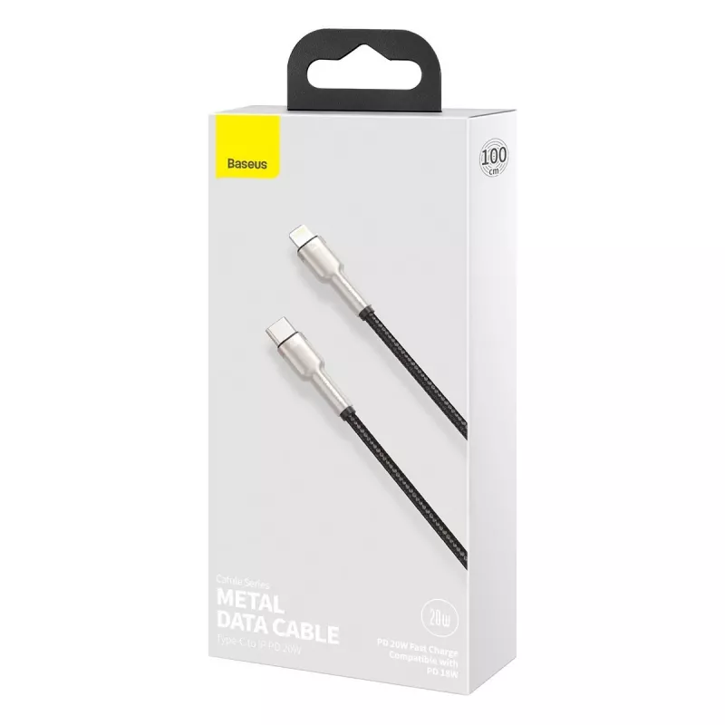 Baseus Cafule Series Μεταλλικό Καλώδιο USB-C σε Lightning PD 20W 1m Μαύρο