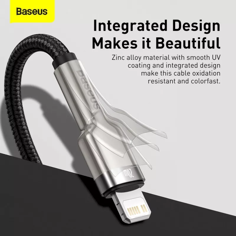 Baseus Cafule Series Μεταλλικό Καλώδιο USB-C σε Lightning PD 20W 1m Μαύρο