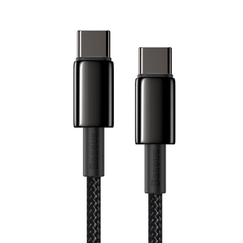 Baseus Tungsten Gold Καλώδιο USB-C σε USB-C, 100W, 1 m, Μαύρο