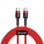 Baseus Cafule USB-C σε USB-C PD 2.0 60W Flash καλώδιο φόρτισης, 2m, Κόκκινο (CATKLF-H09)
