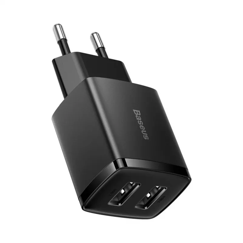 Baseus Compact φορτιστής 2x USB 10.5W μαύρο