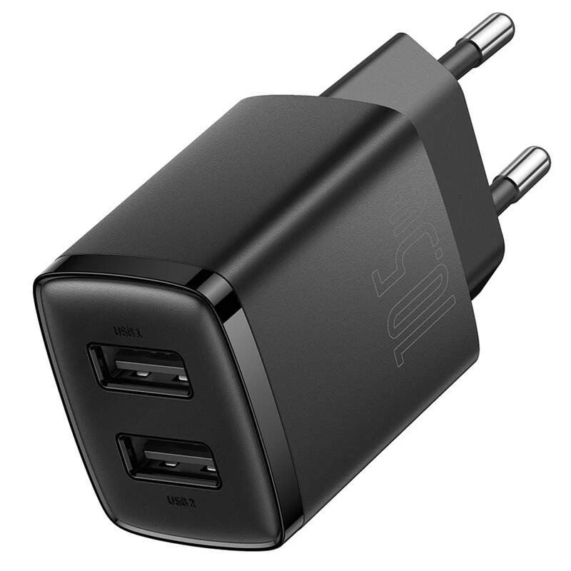 Baseus Compact φορτιστής 2x USB 10.5W μαύρο