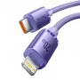 Baseus Crystal Shine Series Καλώδιο δεδομένων γρήγορης φόρτισης USB-C σε Lightning 20W 1,2m Μωβ (CAJY000205)