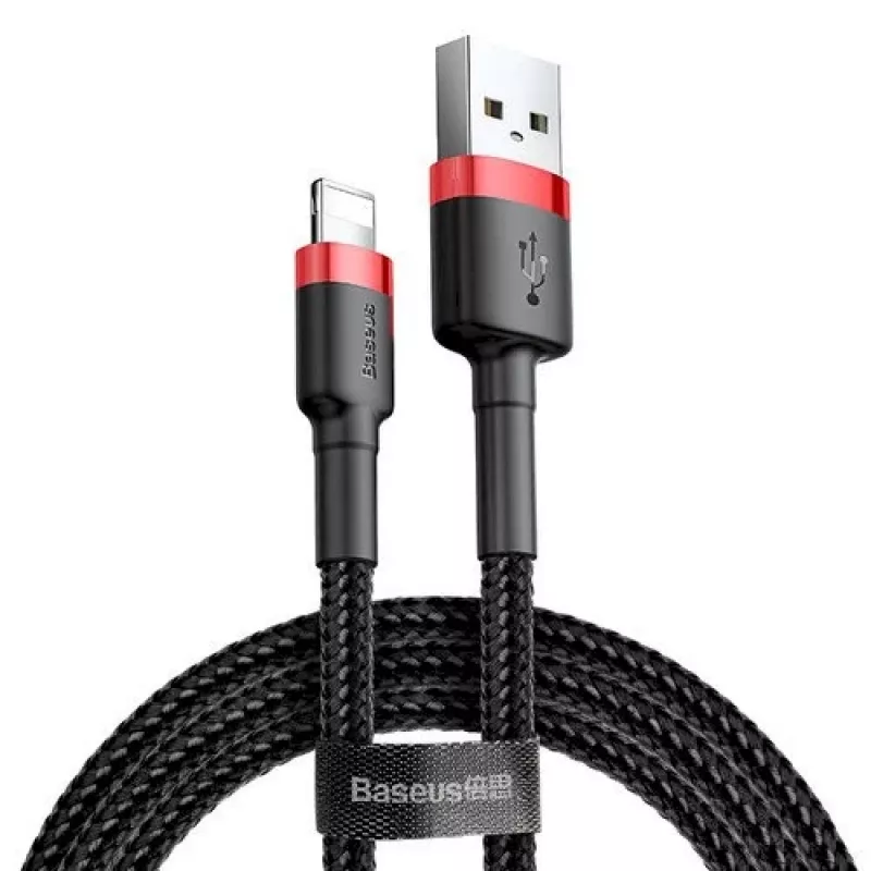Baseus Lightning Καλώδιο Cafule 2A, 3m Κόκκινο/Μαύρο (CALKLF-R91)