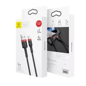 Baseus Lightning Καλώδιο Cafule 2A, 3m Κόκκινο/Μαύρο (CALKLF-R91)