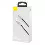Baseus Lightning Cafule Series Μεταλλικό καλώδιο δεδομένων 2.4A 0.25m Μαύρο
