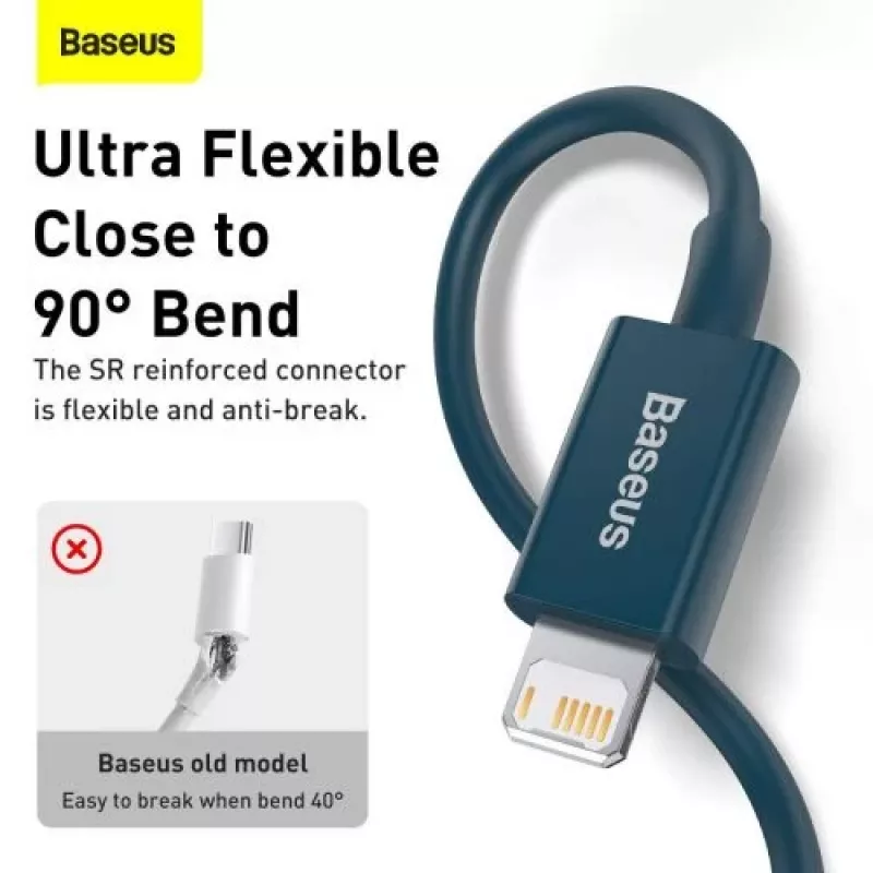 Baseus Lightning Superior Series καλώδιο, γρήγορη φόρτιση, δεδομένα 2,4A, 1m μπλε (CALYS-A03)