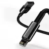 Baseus Καλώδιο Lightning Tungsten Series 2.4A, 1m Μαύρο (CALWJ-01)