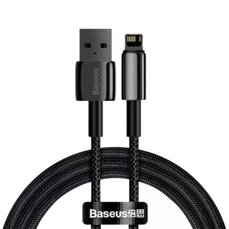 Baseus Καλώδιο Lightning Tungsten Series 2.4A, 1m Μαύρο (CALWJ-01)