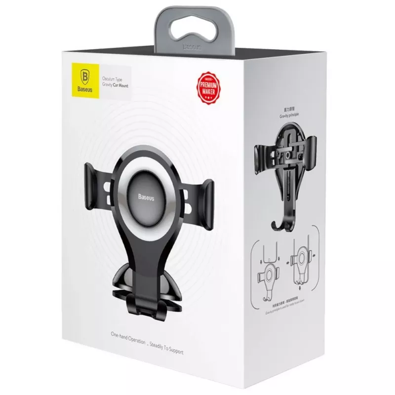 Baseus Osculum SUYL-XP0S Βάση Κινητού Αυτοκινήτου Gravity για Παρμπρίζ ή Ταμπλό - Ασημί