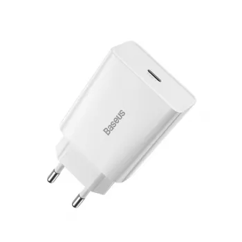 Baseus Speed Mini Γρήγορος Φορτιστής, USB-C, PD, 3A, 20W (Λευκό)
