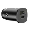 Baseus Square Φορτιστής Αυτοκινήτου PPS QC4.0 / PD3.0 5A 30W (Μαύρο)