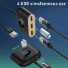 Baseus Τετράγωνος Στρογγυλός USB-Adapter USB 3.0 / 3x USB 2.0 / 1m