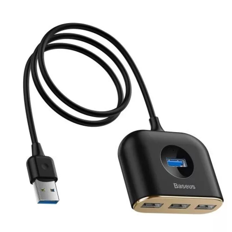 Baseus Τετράγωνος Στρογγυλός USB-Adapter USB 3.0 / 3x USB 2.0 / 1m