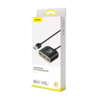 Baseus Τετράγωνος Στρογγυλός USB-Adapter USB 3.0 / 3x USB 2.0 / 1m