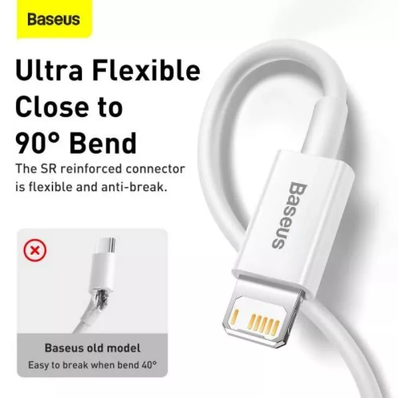 Baseus Superior Series Καλώδιο Lightning, γρήγορη φόρτιση, δεδομένα 2,4A, 1,5m Λευκό (CALYS-B02)
