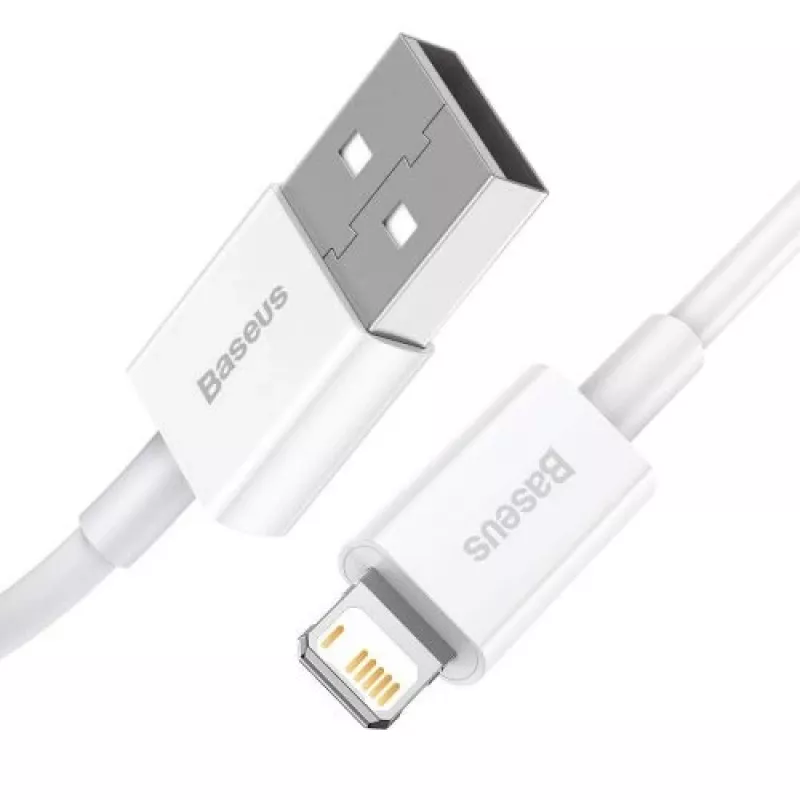 Baseus Superior Series Καλώδιο Lightning, γρήγορη φόρτιση, δεδομένα 2,4A, 1,5m Λευκό (CALYS-B02)