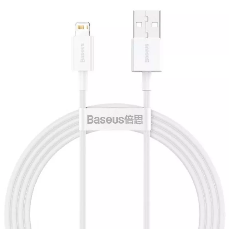 Baseus Superior Series Καλώδιο Lightning, γρήγορη φόρτιση, δεδομένα 2,4A, 1,5m Λευκό (CALYS-B02)