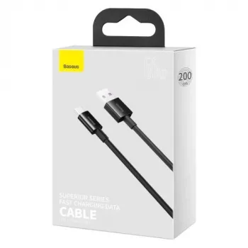 Baseus Superior Series Καλώδιο USB-A σε USB-C γρήγορης φόρτισης και δεδομένων, 66W (11V/6A), 2m, Μαύρο (CATYS-A01)