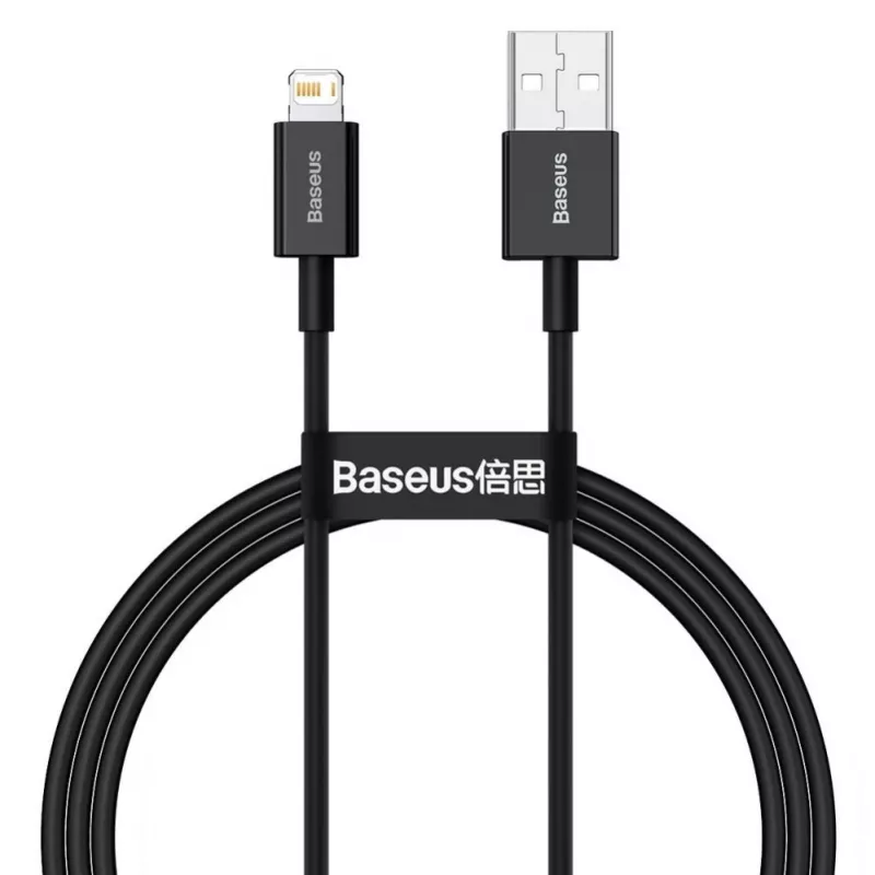 Baseus Superior Καλώδιο Ταχείας Φόρτισης και Δεδομένων USB-A σε Lightning 1m Μαύρο (CALYS-A01)