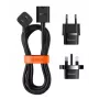 Baseus Universal PowerCombo Καλώδιο / Καλώδιο Επέκτασης με Μίνι Πολύπριζο 1m Μαύρο (EU- και UK-Προσαρμογέας Ρεύματος)