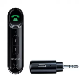 Baseus WXQY-01 δέκτης Bluetooth 5.0 AUX αυτοκινήτου με λειτουργία φόρτισης Micro-USB – εμβέλεια 10 m, 145 mAh, μαύρο