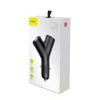 Baseus Y Type φορτιστής αυτοκινήτου, 2 USB + υποδοχή αναπτήρα, 3,4A, μαύρο (CCALL-YX01)