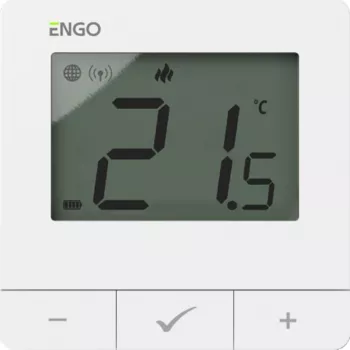 ENGO Controls E25-BATW ZigBee Επιτοίχιος θερμοστάτης χώρου, με μπαταρία, λευκό