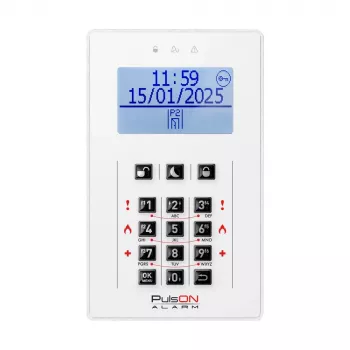 BCS PulsON LCD/C Πληκτρολόγιο LCD για συστήματα συναγερμού, Λευκό