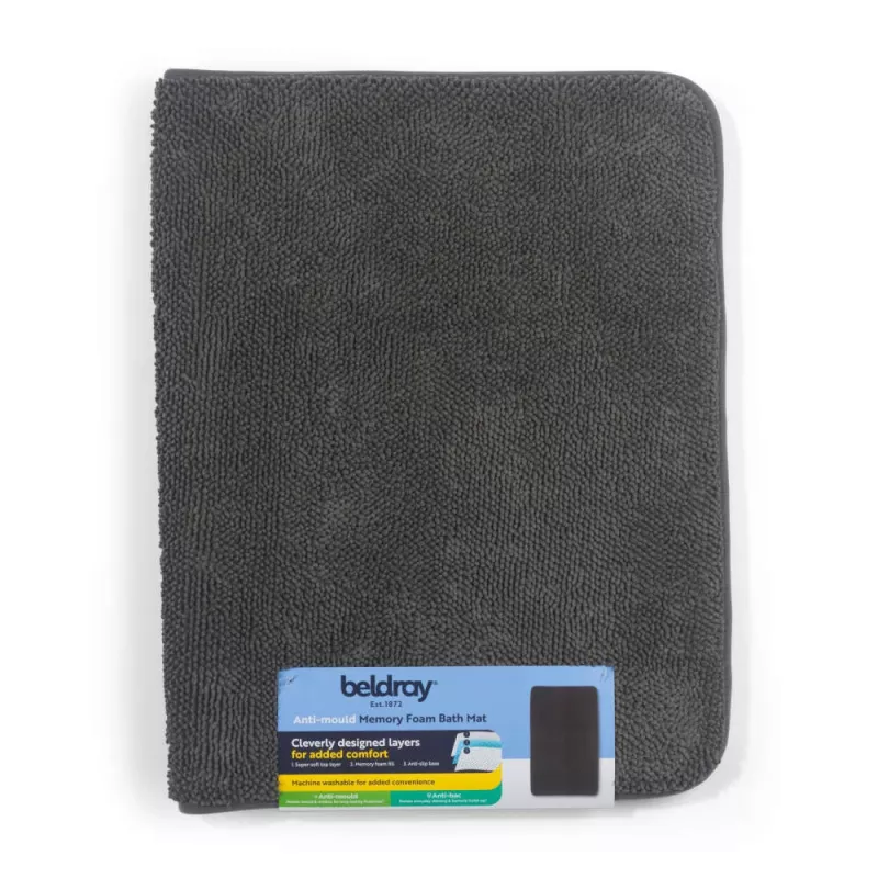 Beldray LA00000099CHEU7 Αντιμυκητιακό Πατάκι μπάνιου Memory Foam 50 x 80 cm, Γκρι