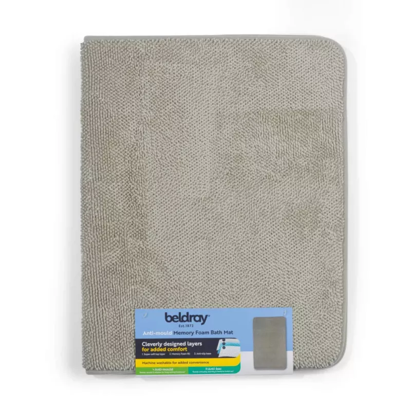 Beldray LA00000099NEU7 Αντιμυκητιακό Πατάκι μπάνιου Memory Foam 50 x 80 cm, Γκρι