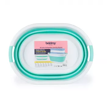 Beldray LA034816MNTFPEU7 Πτυσσόμενο καλάθι απλύτων 28L Λευκό/Μέντα