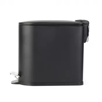 Beldray LA036690BLKPEU7 Λεπτός κάδος με πεντάλ D-σχήματος 5 λίτρων, Μαύρο