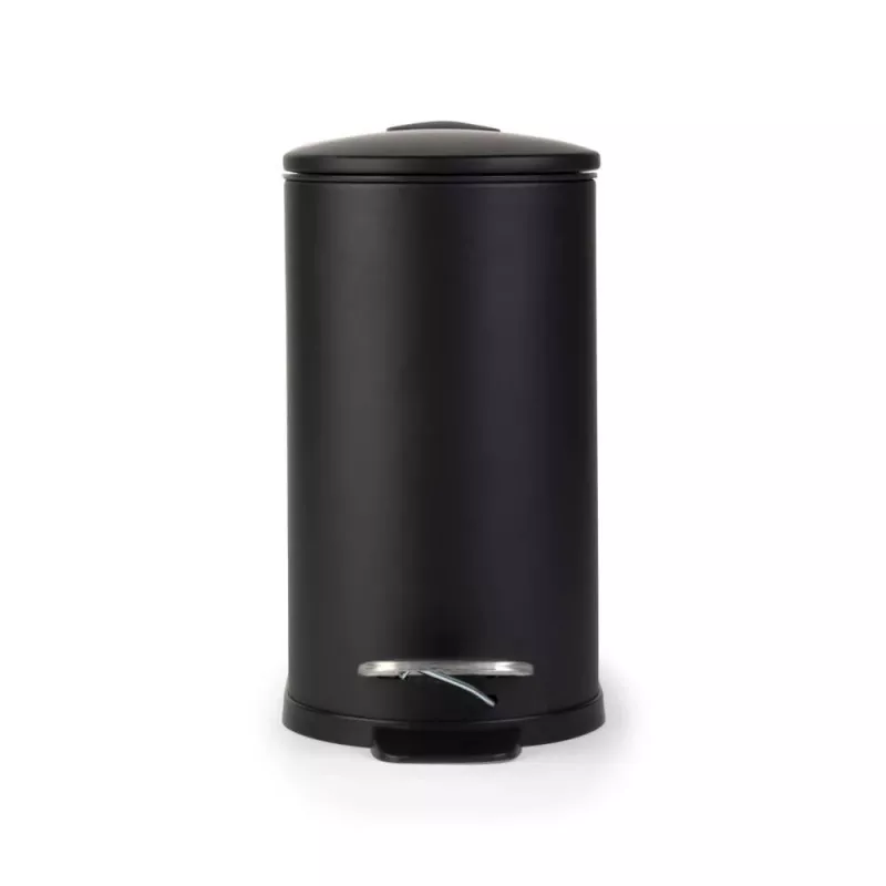 Beldray LA036690BLKPEU7 Λεπτός κάδος με πεντάλ D-σχήματος 5 λίτρων, Μαύρο