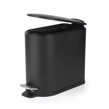 Beldray LA036690BLKPEU7 Λεπτός κάδος με πεντάλ D-σχήματος 5 λίτρων, Μαύρο
