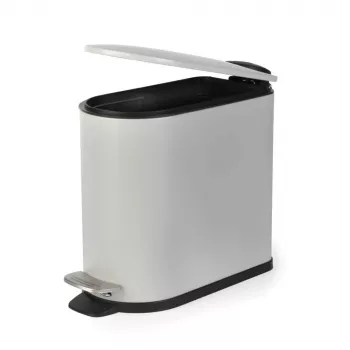 Beldray LA036690GRYPEU7 Λεπτός κάδος με πεντάλ σχήματος D 5 λίτρων, Γκρι