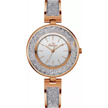 BELLEVUE Woman E68 ρολόι χαλαζία αναλογικό 33mm με γνήσιο δερμάτινο λουράκι